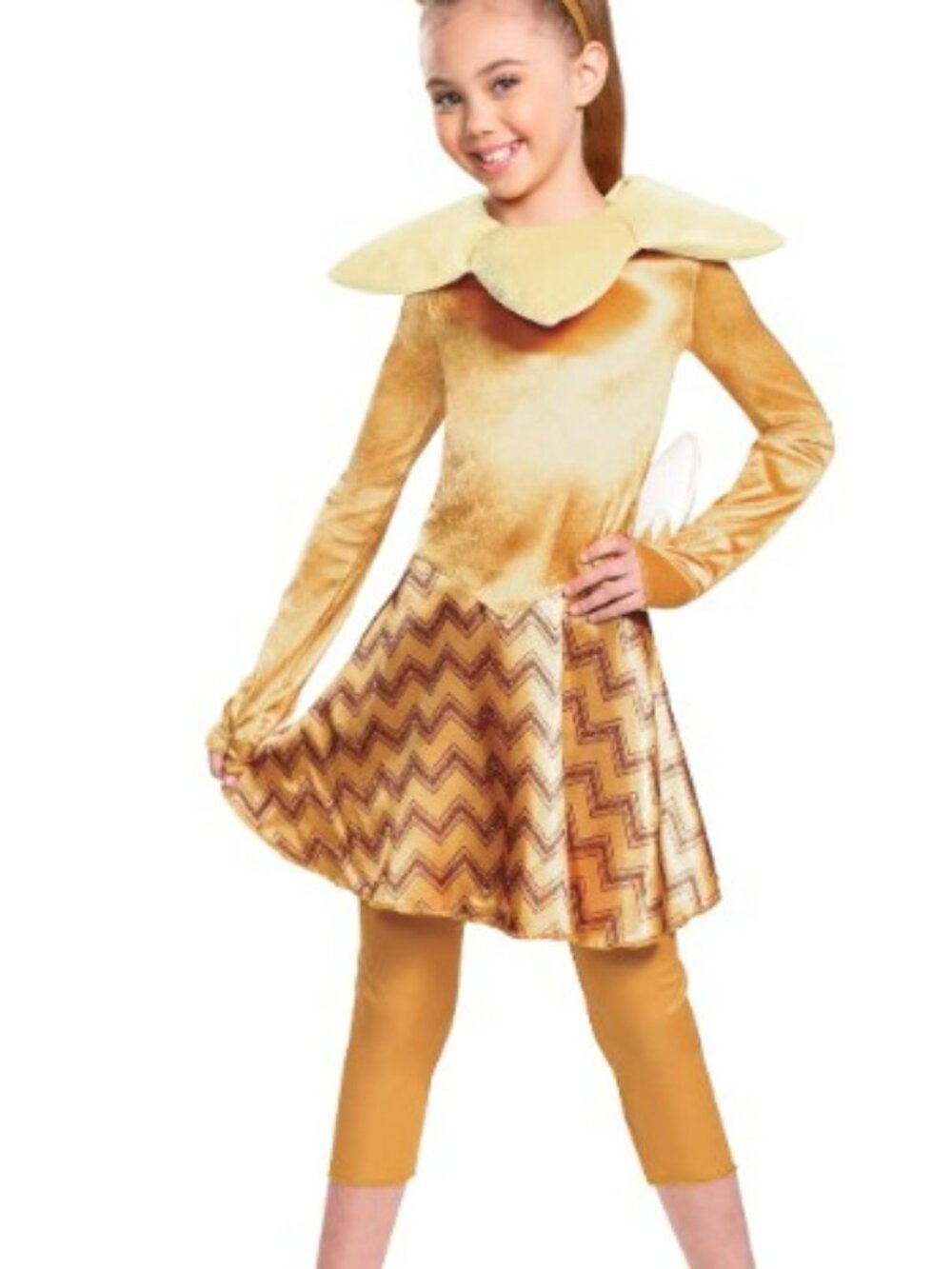 Pokémon Eevee Costume Gold, Kids Size M 7-8 Dress, Leggings & Ears